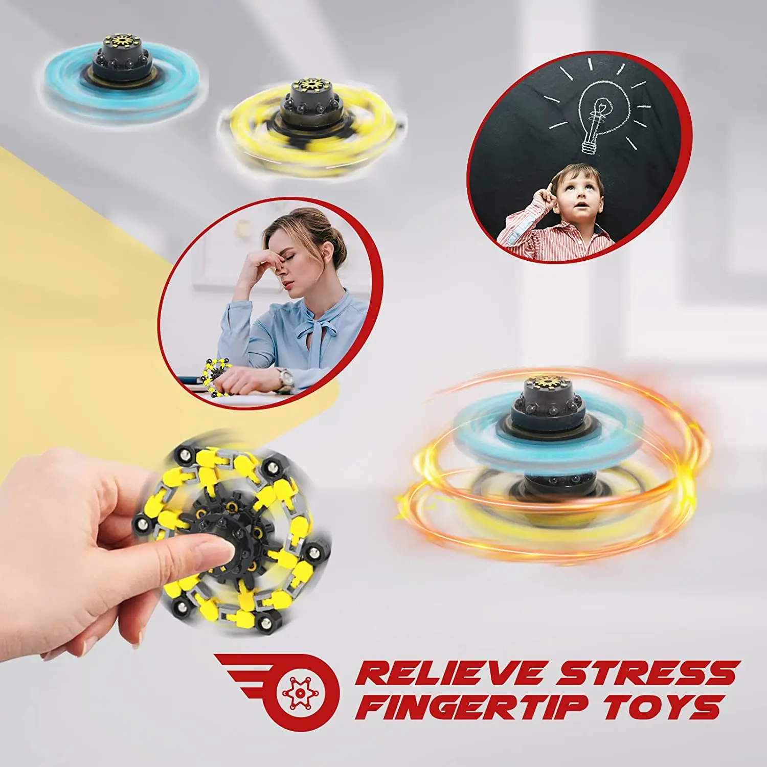 Funny Fidget Spinners Transformable Mechanical Fingertip Gyro Spinner Spinning Toy for Adults Kids Anxiety Stress Relief Toys