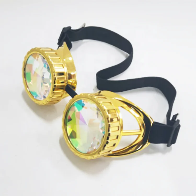 Fancy Men Women Kaleidoscope Glasses Festival Holographic Glasses Retro Party Cosplay Eyewear Steampunk Sunglasses