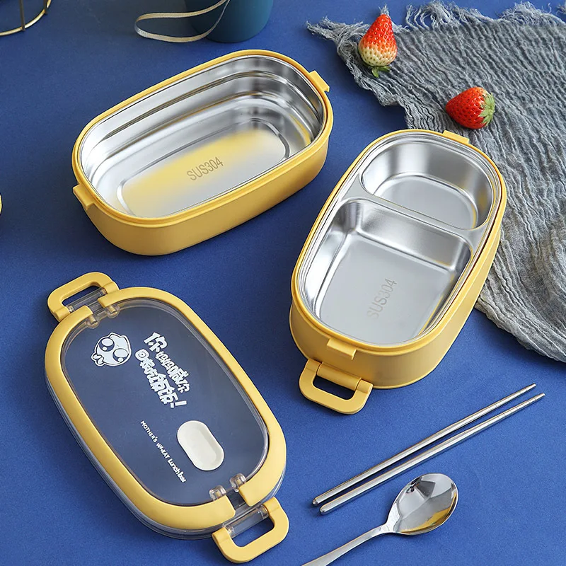 Single Double Layer Keep Food Warm Portable Lunch Box Stainless Steel Insulated PP Bento Lunch Box