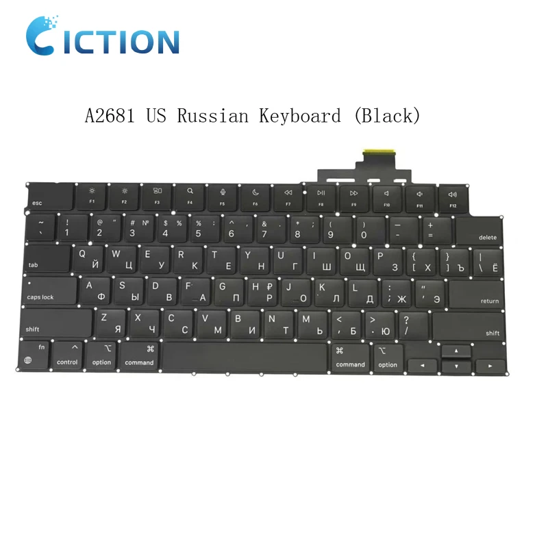 New A2681 US UK Spain Russian French Italy Arabic Germany Keyboard for Macbook Air 13.6' M2 A2681 2022 Year