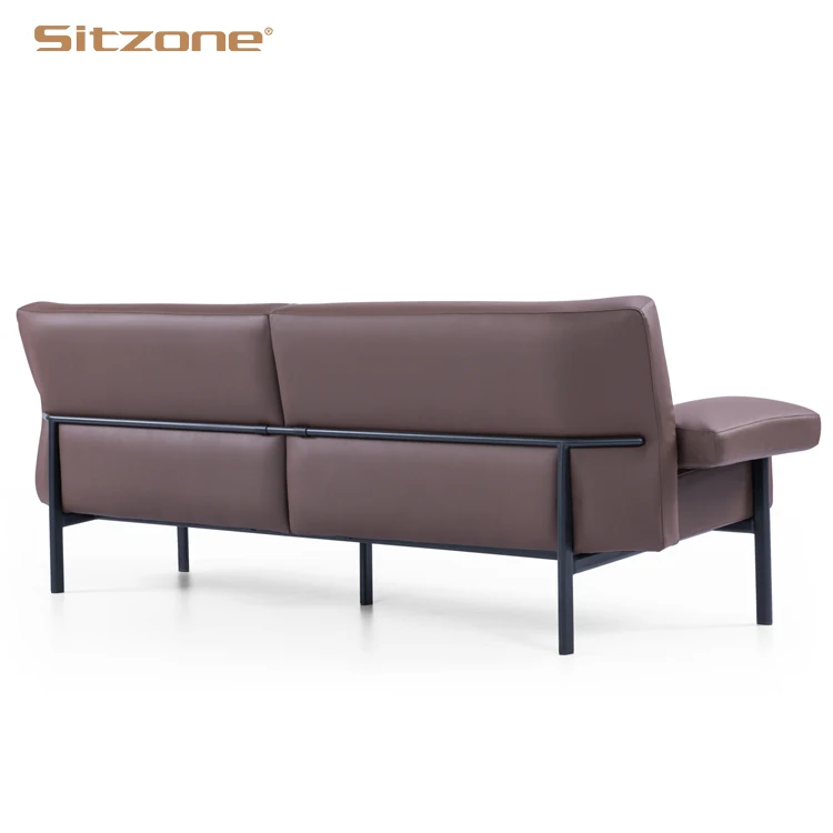 Luxury Design Black Bonded Leather Living Room Sofa Furniture
