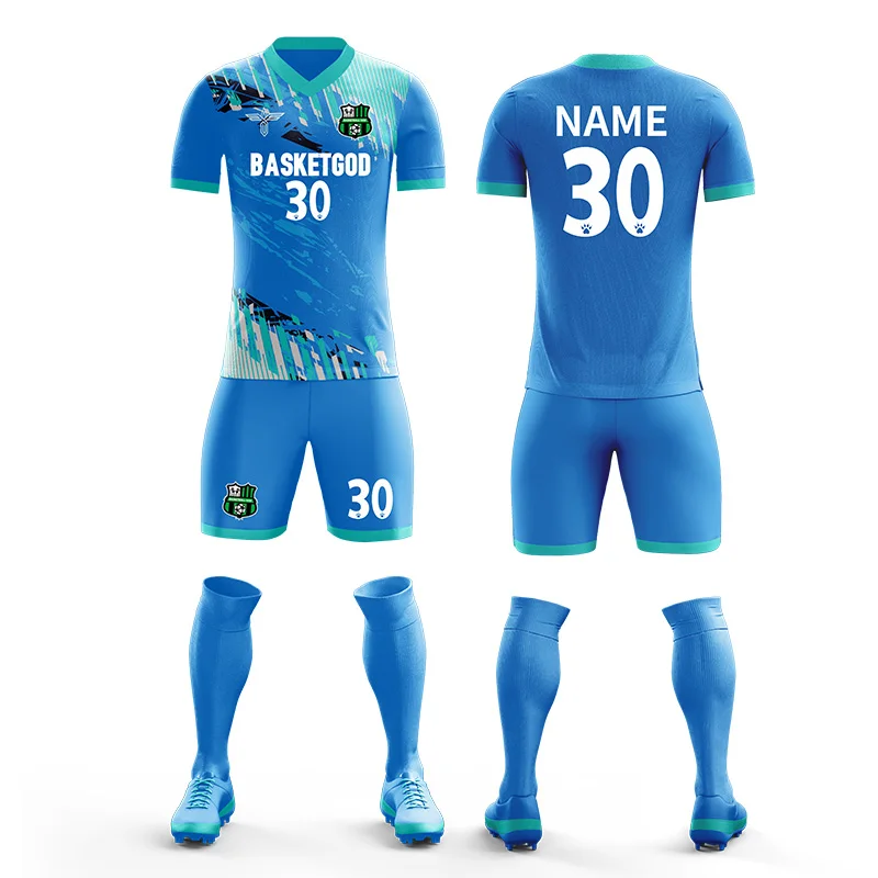 Top Quality Adult Customized Soccer Jersey Wear 2023 New Clubs Men Soccer Wear Short Sleeve Football Jersey Set
