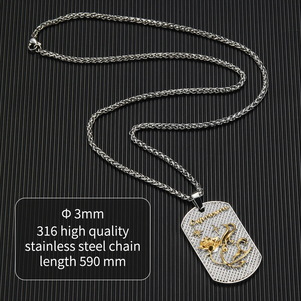 Wholesale Zodiac Horoscope Souvenir Necklace Beautifully Designed Stainless Steel Necklace