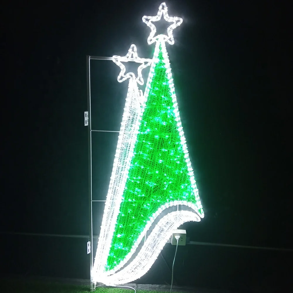 christmas street pole decorations led star lights