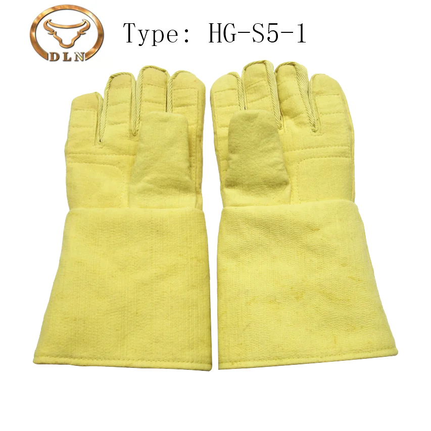5 Fingers Heat resistant Anti cutting Safety Para Aramid Gloves For Hand Protection HG S5 1