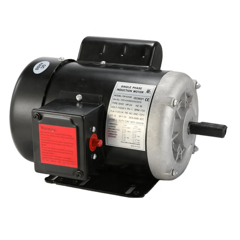 5 Hp Single Phase Electric Motor 3600Rpm Nema 56 Air Compressor Motor Price