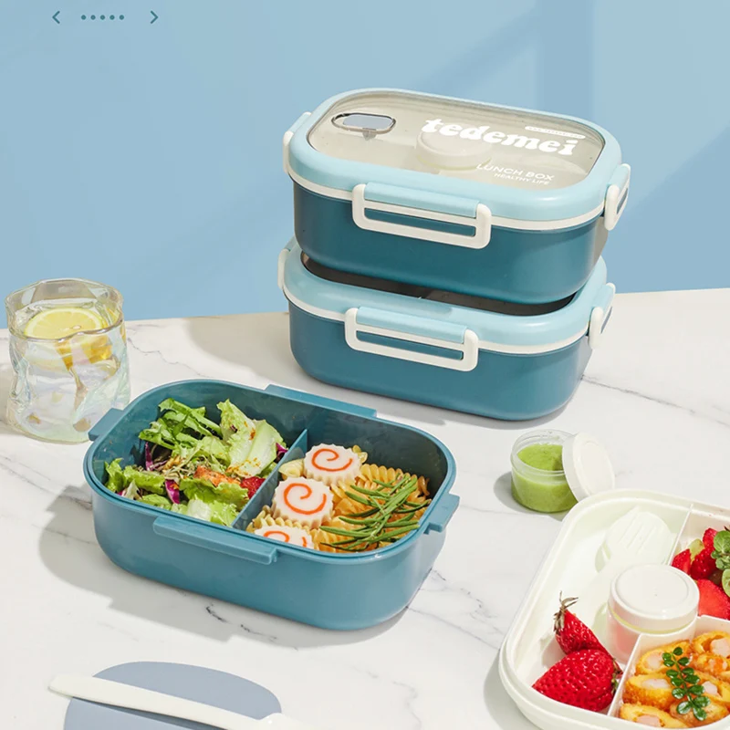 2023 Hotselling High Capacity Food Container PP Bento Lunch Box Rectangle Shantou School Plasticine Box Food Packing Plastic
