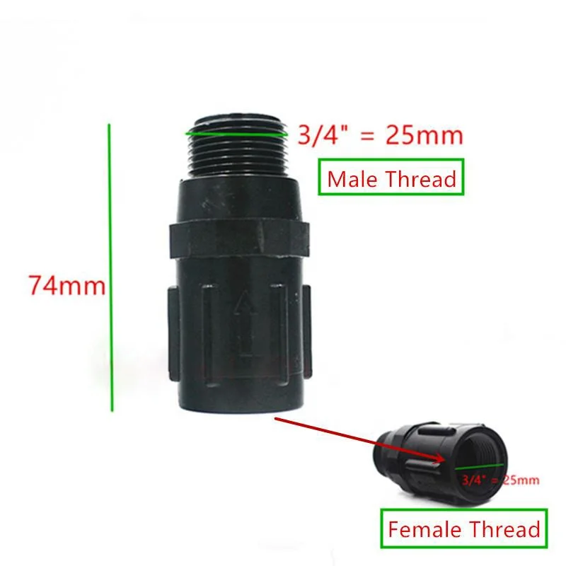 3/4' Female thread pressure regulator in drip irrigation system