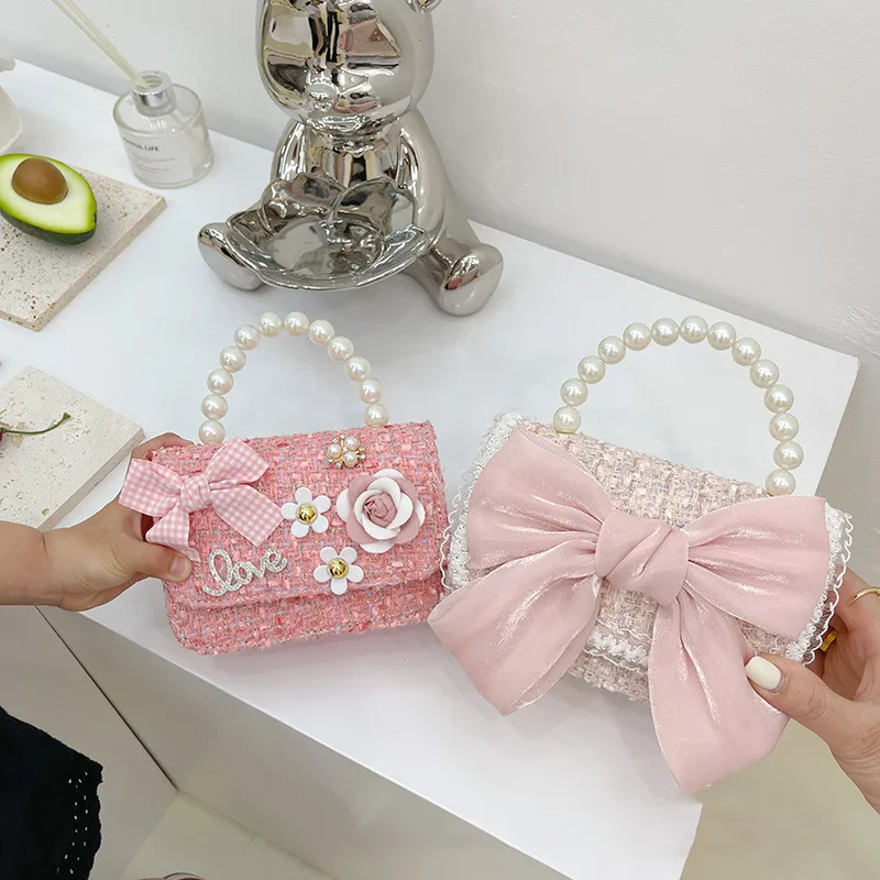 Wholesale 2024 fashion little girls elegance shoulder crossbody chain bag children kids purses handbags