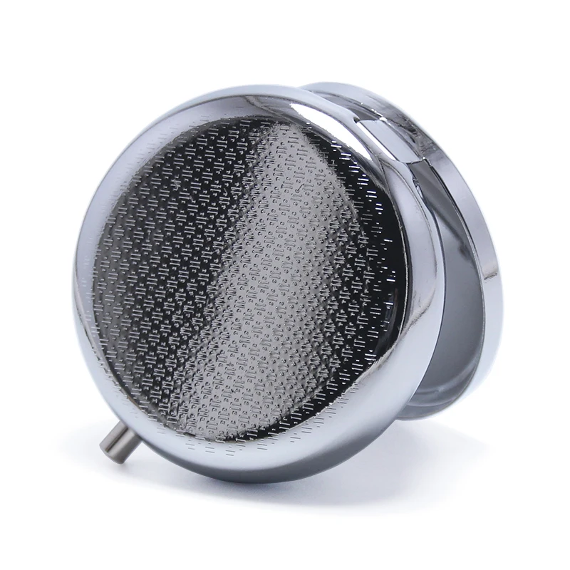 
50*19mm Fashion Lily Flowers Stainless Steel Storage Portable Medicine Organizer Container 3 Days Round Metal Pill Box 