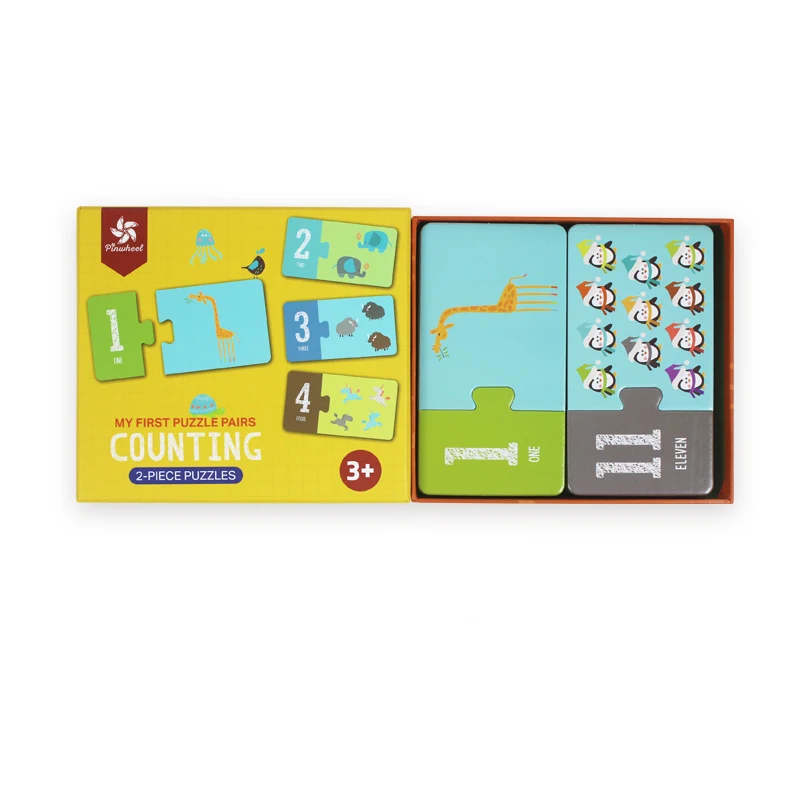Number Paper double sides jigsaw puzzle toy box pack wholesale OEM/ODM cartoon picture exist stock for children education