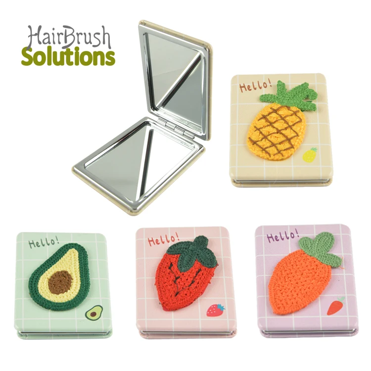 Factory Wholesale Square Leather Mini Folding Ladies Pocket Size Mirrors Make Up Luxury Cosmetic Small Mirror for Kids