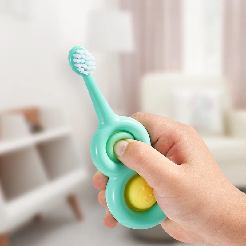 Toothbrush  Soft  Bristle with 8 Shaped Kid Pop It Fidget Toy Toothbrush Dental Care Health Toothbrush