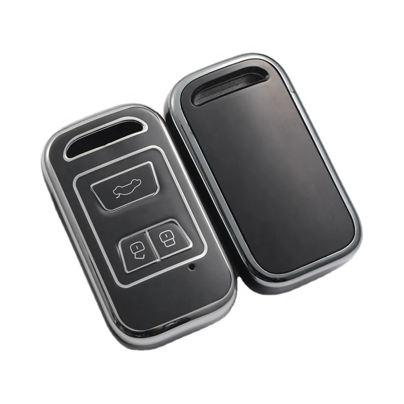 Silver Edge TPU Soft Full Protection Key Case accessories For Chery Tiggo 7 Pro 8 Plus Arrizo 5 class car key fob case cover
