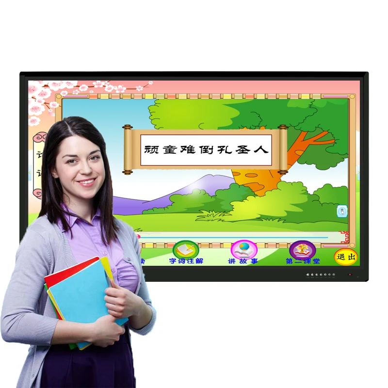 Education Android and Windows System Smart Board Class Whiteboard Interactive Flat Panel Display 75 inch
