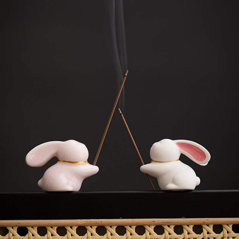 Mengqu Jade Incense Set with Ceramic Tea Pets Cover Free Decoration Indoor Wire Incense Stick Wood Musk Material Accessories