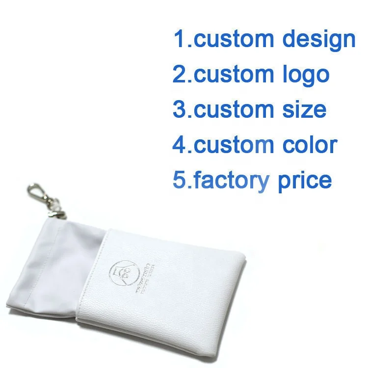 Sunglasses drawstring bag sunglasses pouch leather PU bag with custom foiled logo
