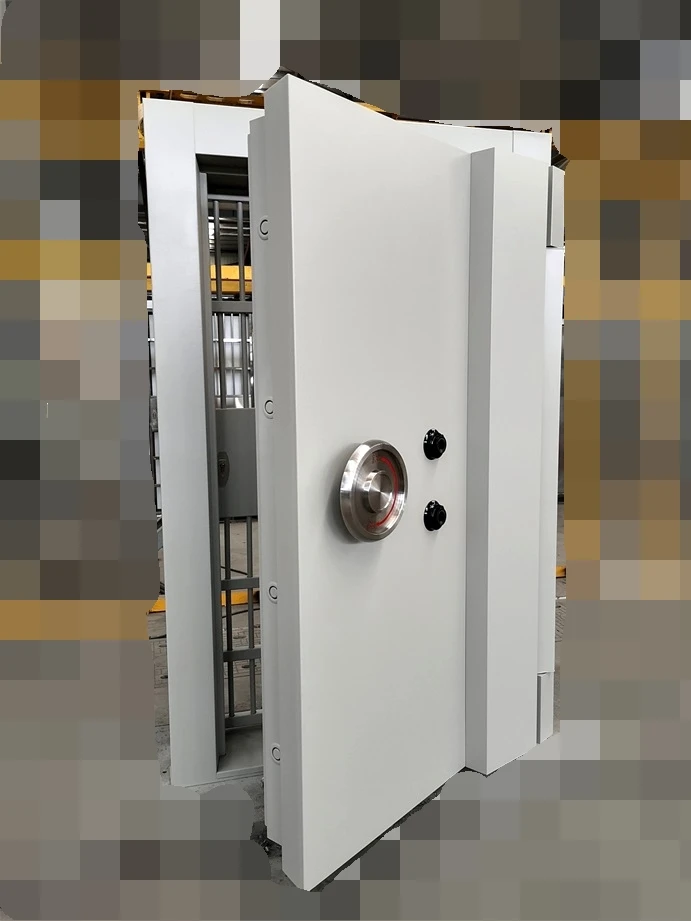 Steel vault door with different locks for bank vault room high security door