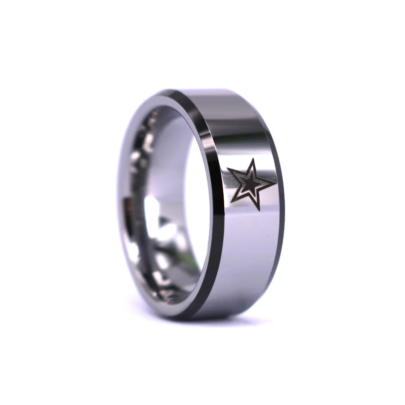 Star Space Galaxy Universe Solar System Tungsten Ring, Tungsten Wedding Band 8mm