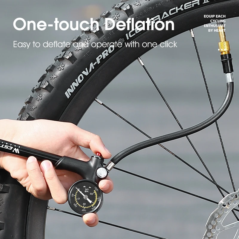 Западный велосипедный 300 PSI вилочный насос высокого давления с манометром портативный Удлинительный шланг ручной воздушный велосипедные аксессуары