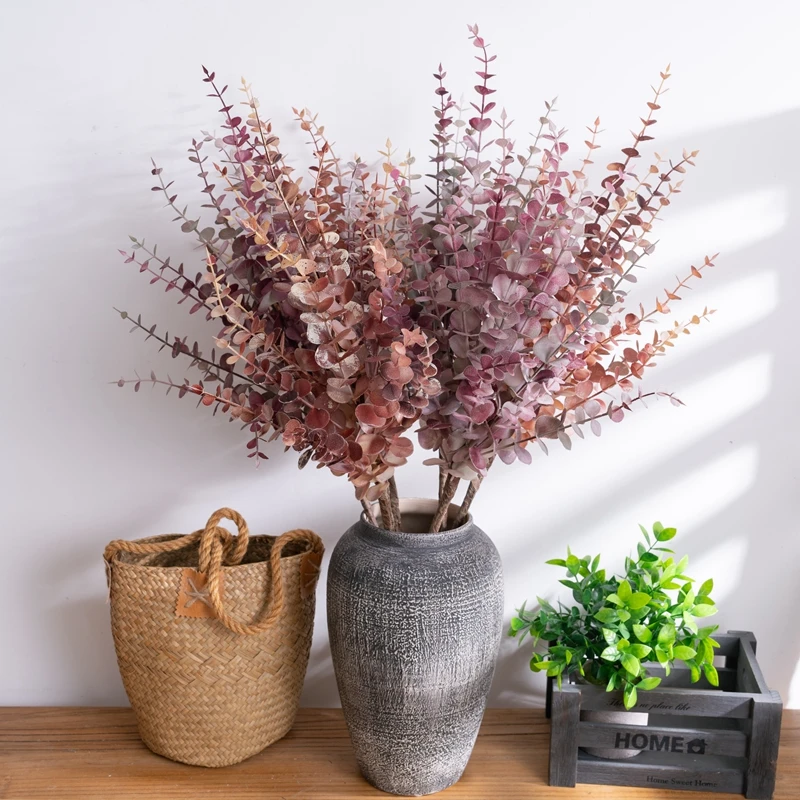 MW89101 Eucalyputs Leaves Spray Artificial Eucalyptus Branches Greenery Stems for Vase Bouquets Garland Table Centerpieces Decor