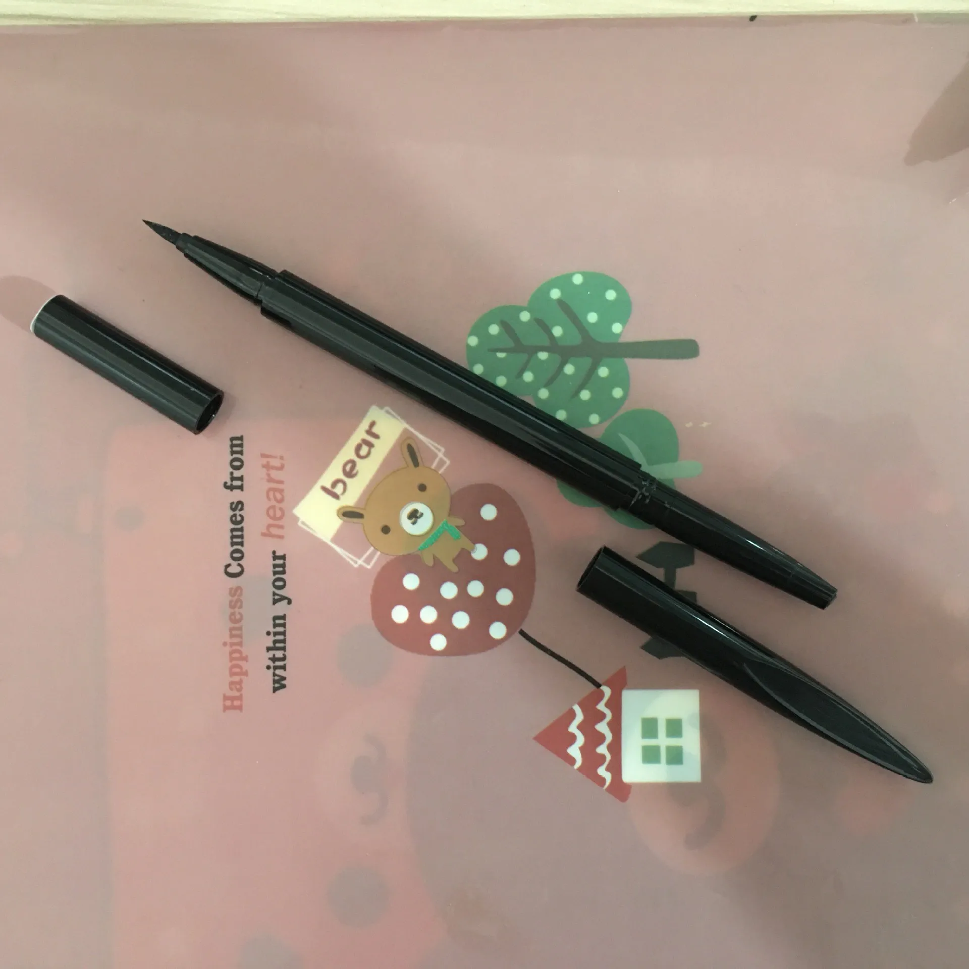 Wholesale no logo liquid eyeliner pencil and eyebrow 2 in 1 products private label waterproof eyeliner