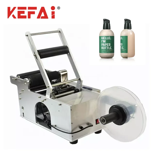 KEFAI Semi Automatic Round Bottle Labeling Machine Bottle Sticker Labeler