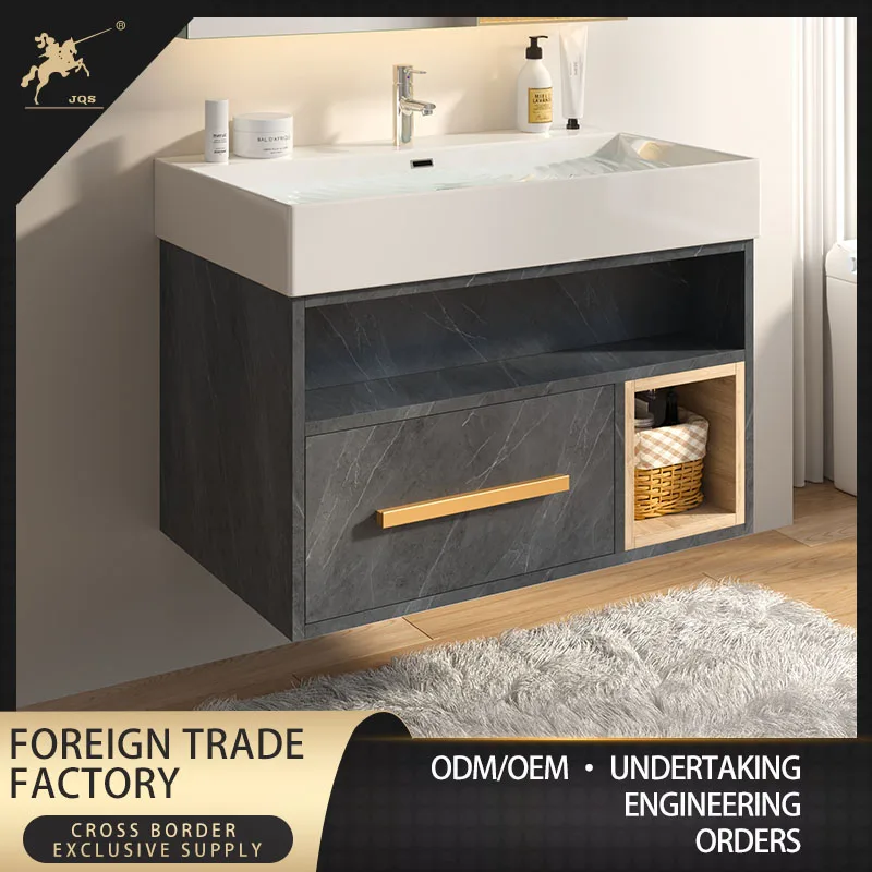 Modern Luxury Wall Mount Floating Cabinet Sanitary Ware Bathroom Vanity Cabinet With Ceramic Sink