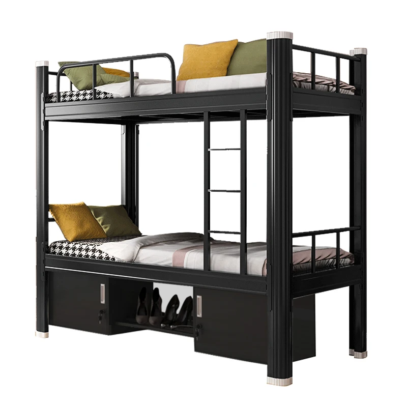 Kids Metal Bed Frame Bunk Bed for School Furniture Dormitory Loft Double Single Bed Set Iron