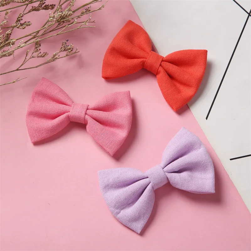 Hair Bow Clips Girls Baby Crochet Butterfly Baby Hair Clips Cotton And Linen Simple Bow Tie Baby Bow Clip Headwear