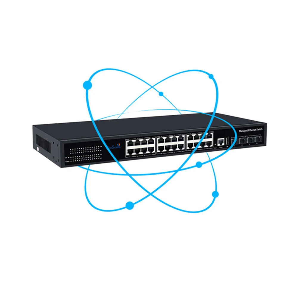  Factory price 24 port gigabit layer 3 Managed fiber switch with 4*10G