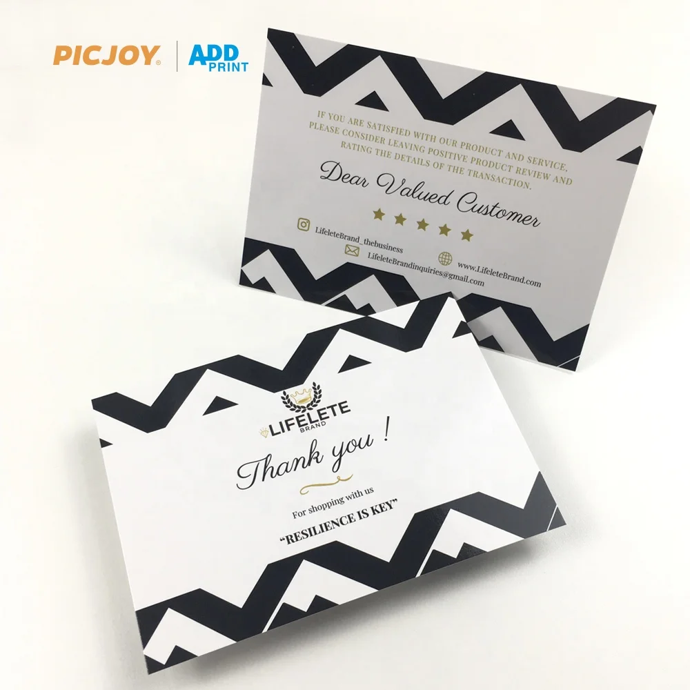 A6 105x148mm Thank you card cheap printing in shanghai with glossy or matt lamination