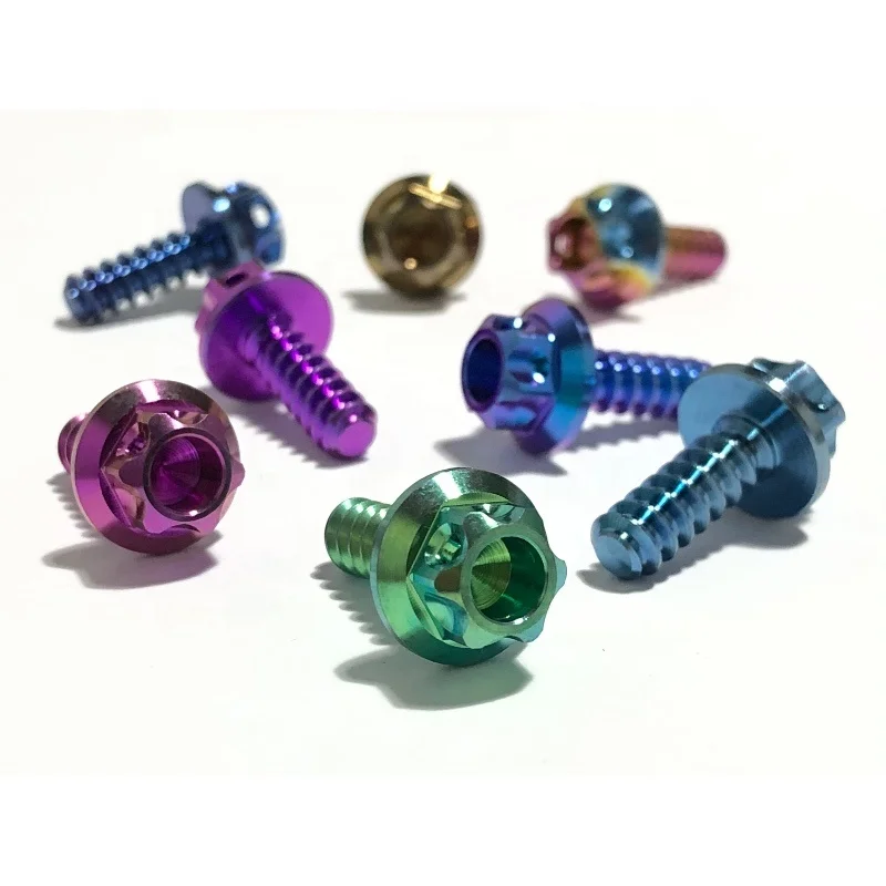 M5 x 15mm GR5 Titanium Alloy Self Tapping Flange head Torx Screws Bolts For Motorcycle