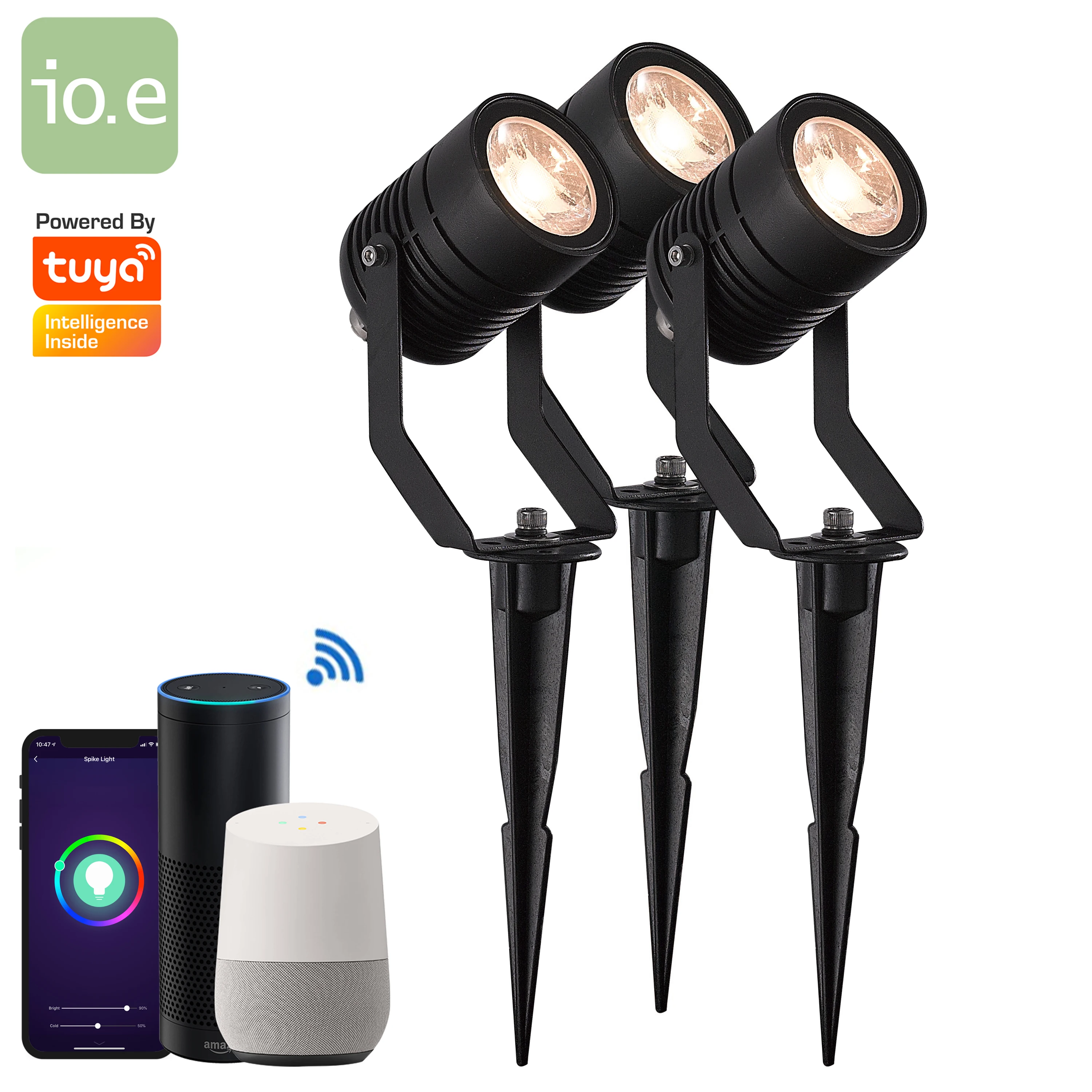 Комплект уличных светильников Smart Ble RGB IP65 водонепроницаемые светодиодные лампы с шипами для сада Tuya Alexa Google Home
