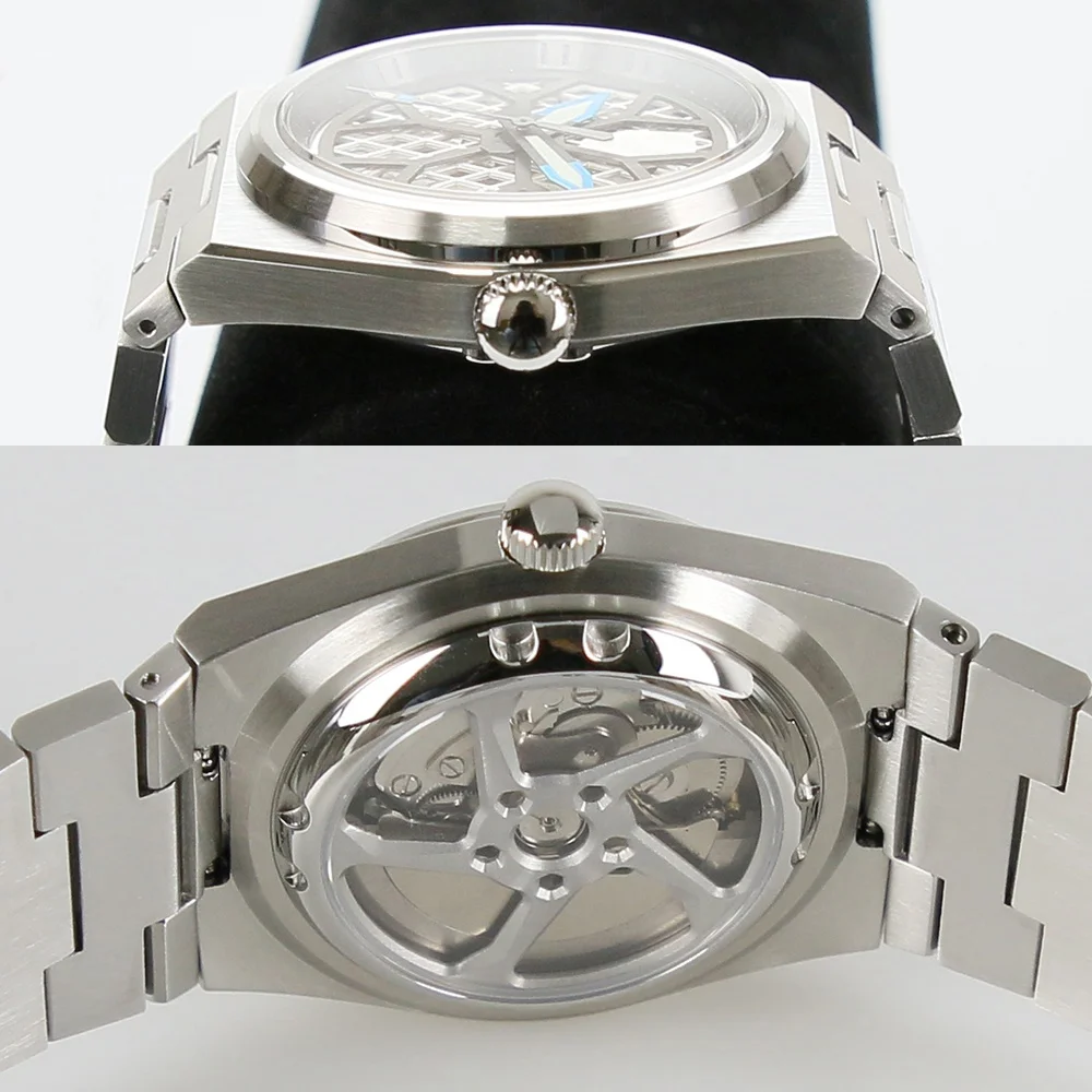 2024 New 40mm 316L Stainless Steel Fit  NH35 NH36 Movement With Flat Sapphire  Glass Bracelet  Men Watch Case
