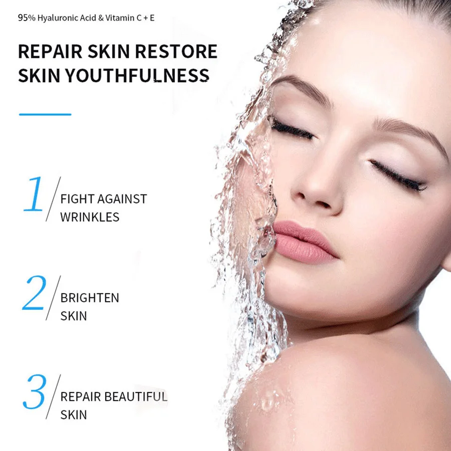 PURE HYALURONIC ACID SERUM 30mL Moisturize Brighten Firming Repair Skin Wrinkles Fine lines Natural Gentle Recipe Face Serum