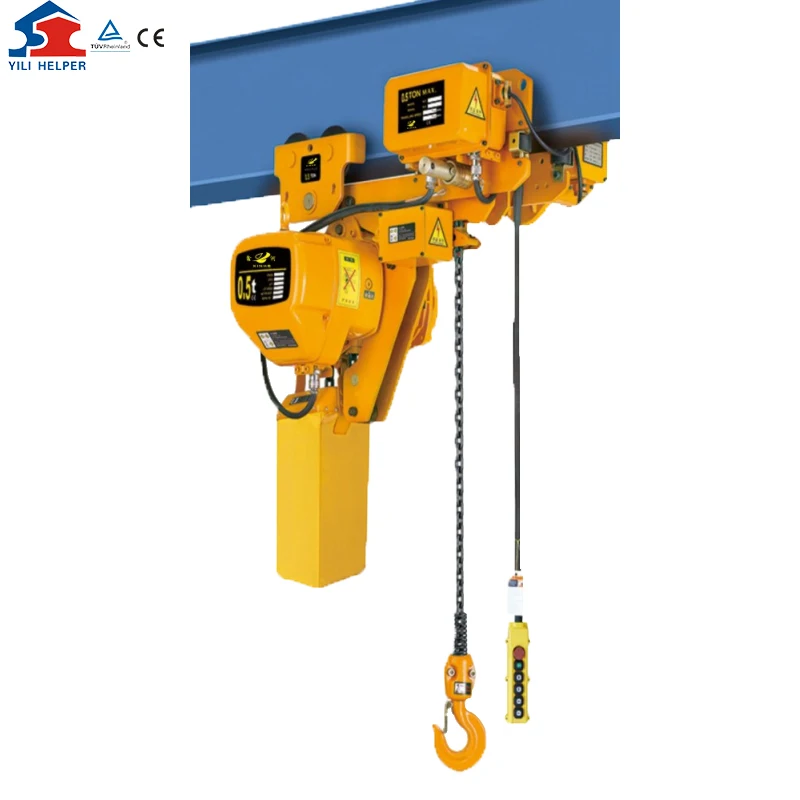 Construction lift hoist 0.5 ton electric chain hoist wireless remote control  with trolley