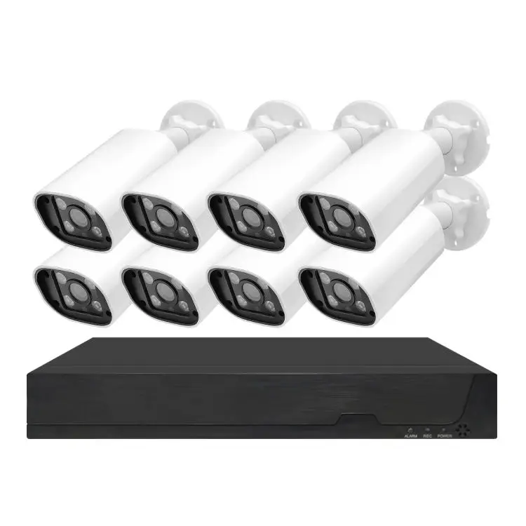 High Quantity 8 Channel 1080 P Bullet CCTV Camera IP POE Night Vision Home 8 CH 2 MP Security NVR Camera Kit System