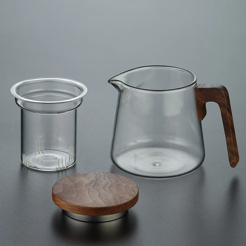 Высокотемпературный устойчивый высокоборосиликатный прозрачный чайный горшок китайский чай кунг-фу с ручкой облачный и справедливый чайник