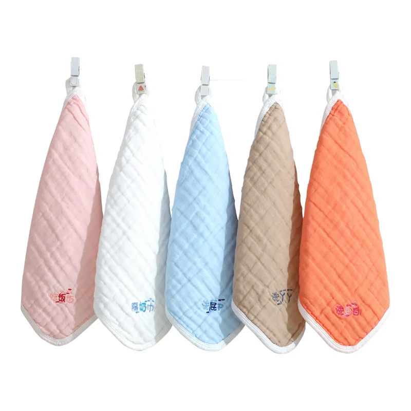 Muslin cotton towels with lovely embroidery for baby,soft and comfortable towels for girls and boys