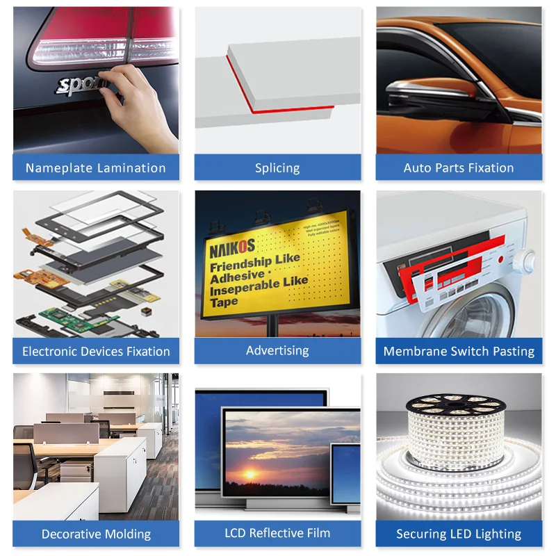 High Bonding Clear Polyester Film Double Sided Adhesive PET Mounting Tape