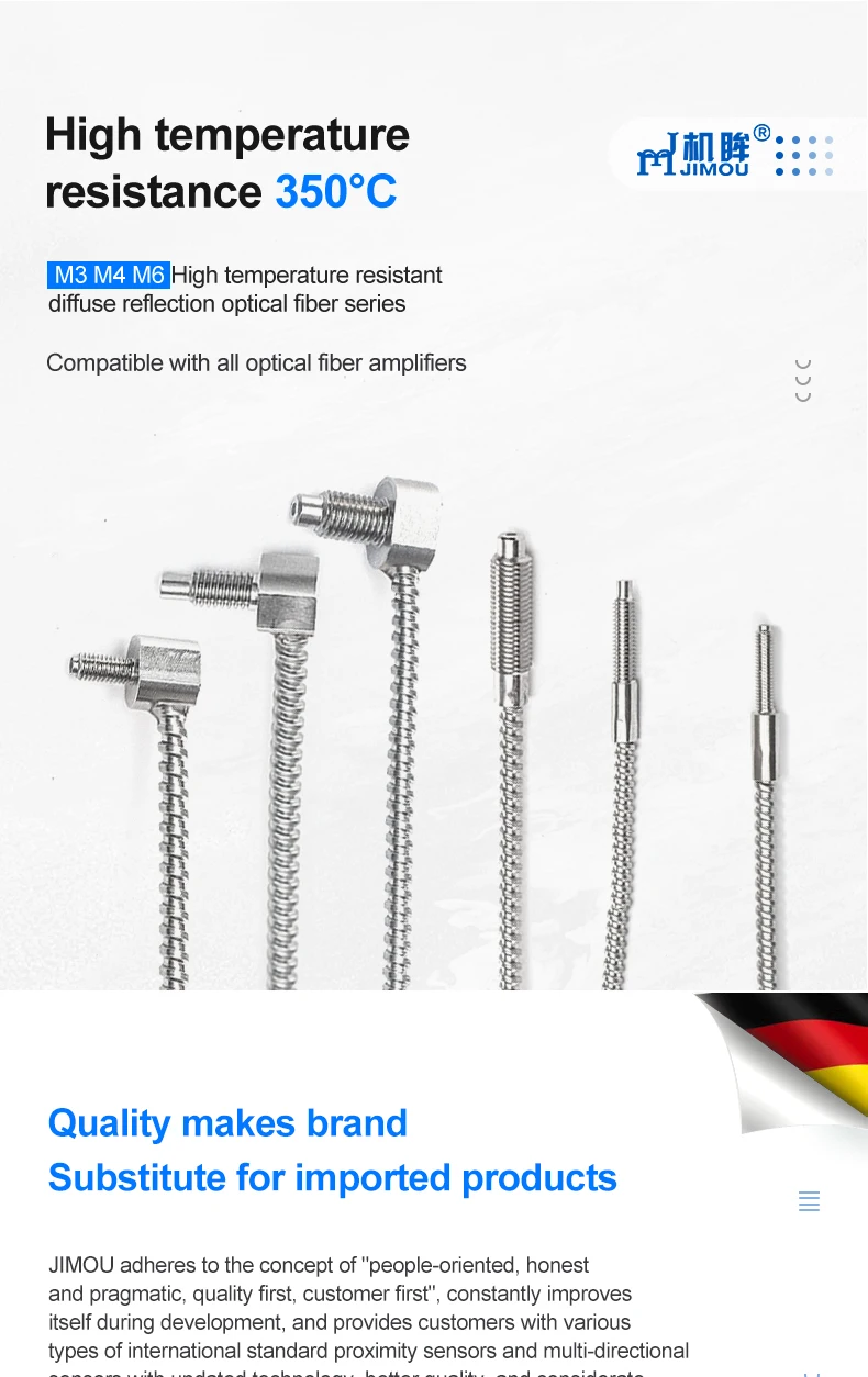 Factory Wholesale 90° Elbow M3 M4 M6 optical proximity sensor Diffuse reflection Fiber Optic Sensor