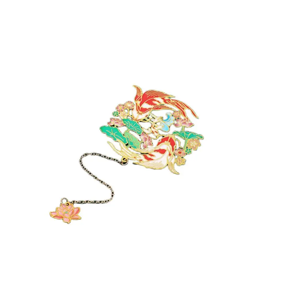 Hot Sale Custom Casting Gold Plated Blank Metal Flip Unique Enamel Bookmarks Laser Engraved BookMarks