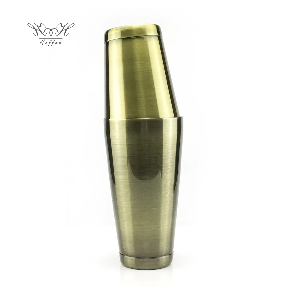 Bar Tools Bartender Supply 18oz+25oz Antique Brass Stainless Steel 2-piece Boston Cocktail Mixer Set