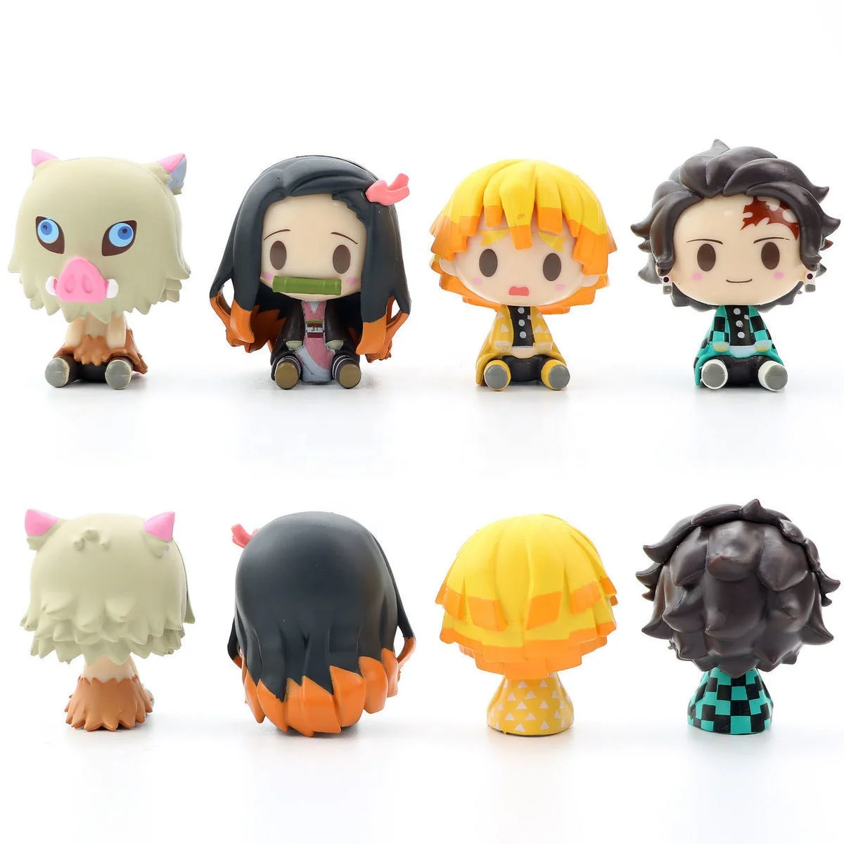 6pcs/ Set Mini Demon Slayer : Kimetsu no Yaiba Kamado Tanjirou Nezuko Character Collectible Anime PVC Figure