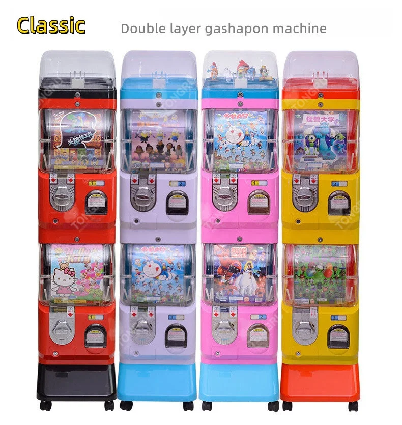 Three Layers Gashapon Machine Kid Japanese Gacha Store Whole Shop Design Pink Gachapon Game Toy Capsule Vending Machine