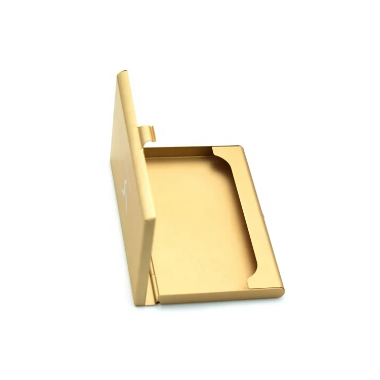 Оптовая продажа, сувенирный складной деловой Алюминиевый металлический чехол для визитных карточек