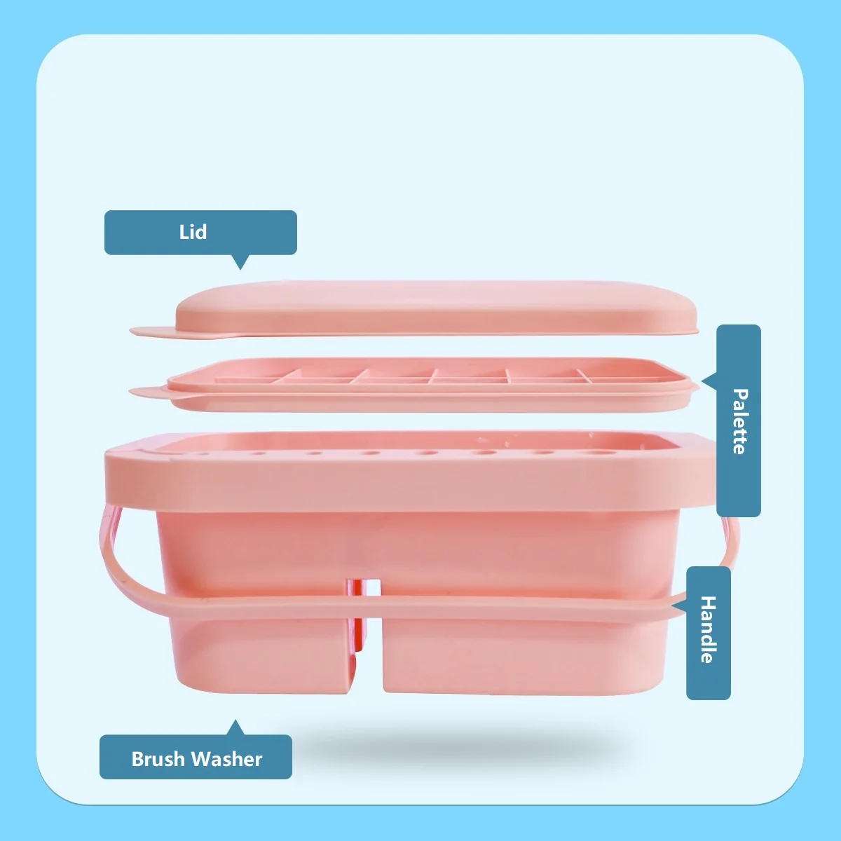 Paint Brush Cleaner Washer Multifunction Painting Brush Basin Holder and Organizer with Tray Palette Lid