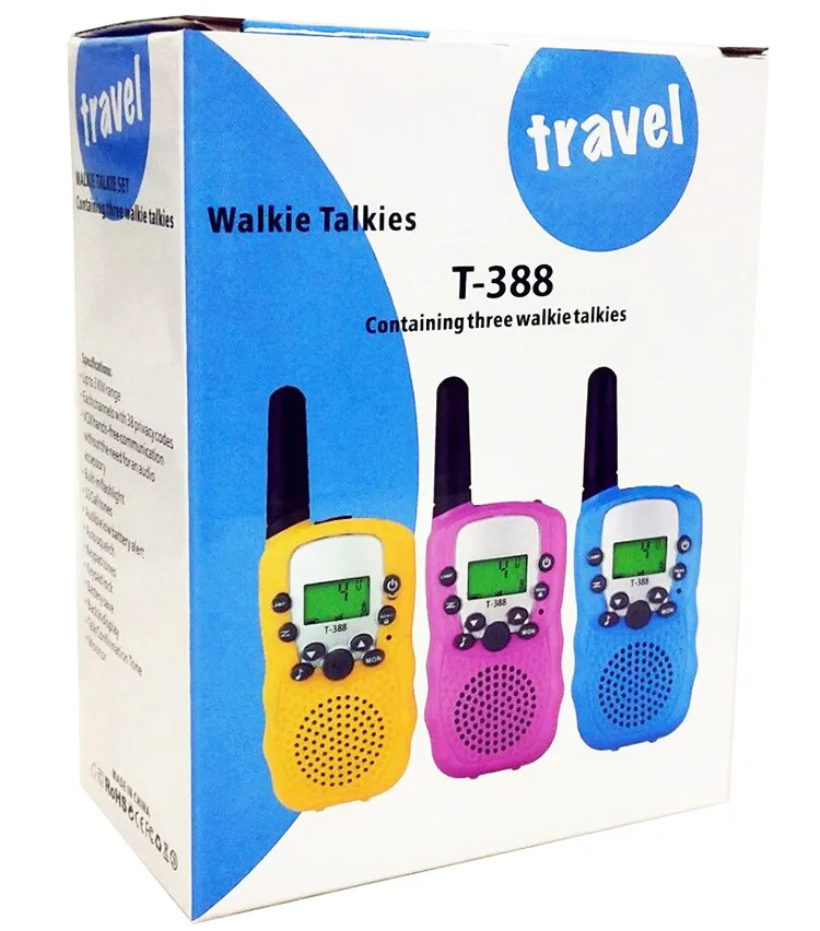 2024 Factory Direct Sale High Quality T388 Handheld Wireless Talk Toy Kids Walkie Talkie Packaging Color Box