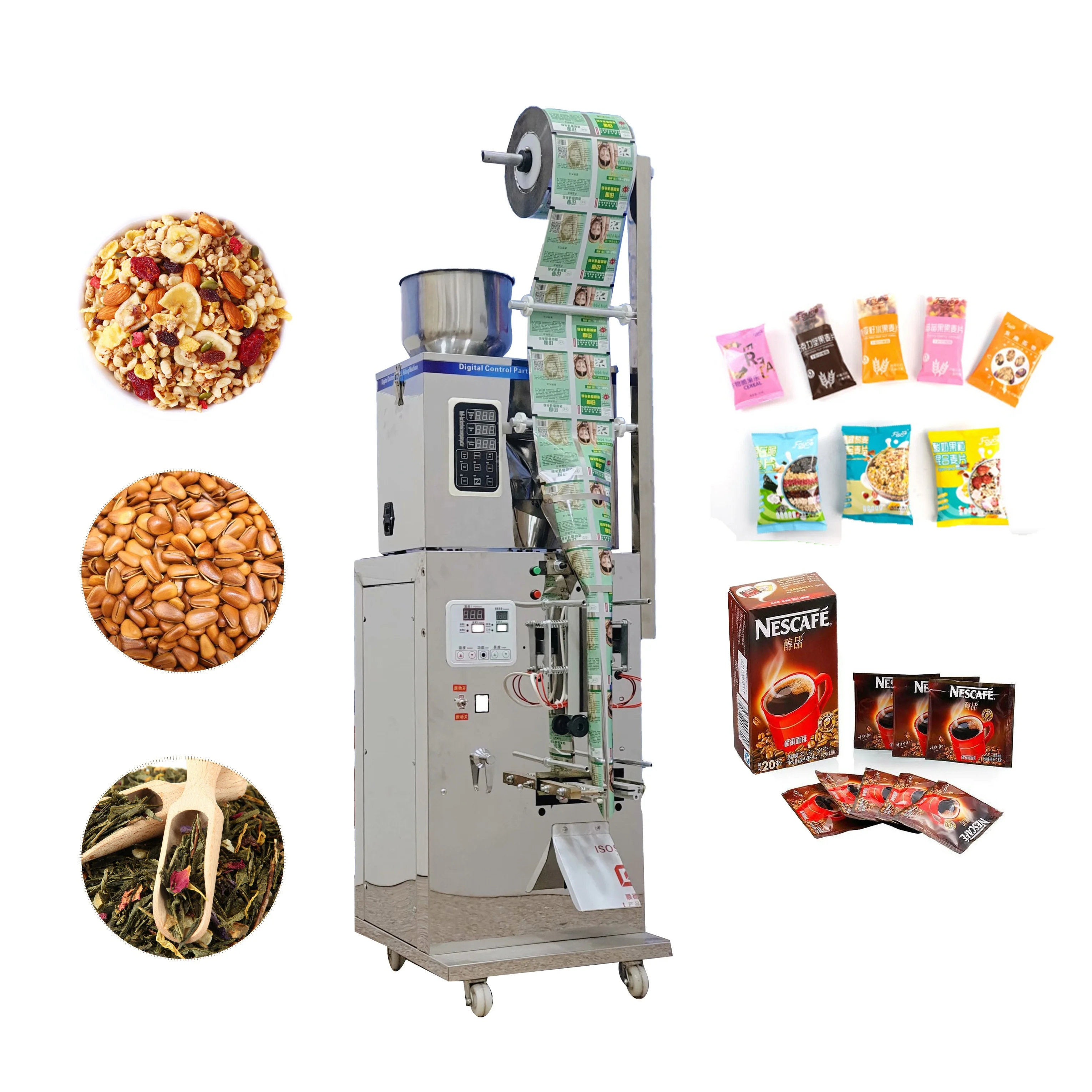 Automatic coffee filling and sealing sachets spices powder packing tea bag sugar small multi-function packaging machines